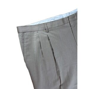 Jos A Bank 46X30 BROWN 100% Wool Travelers Collection Pleated Cuffed Mens‎ Pants